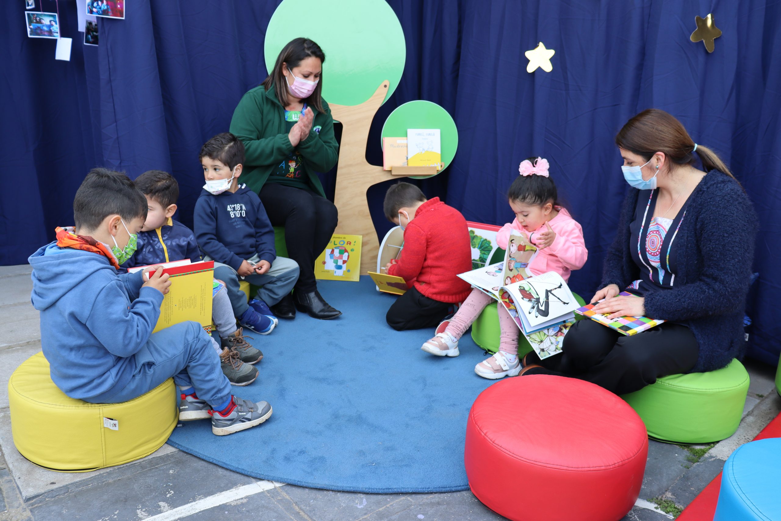 Fundación San Antonio Siglo XXI y Codelco El Teniente inauguraron espacio lector en jardín infantil Estrellita de Mar